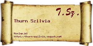 Thurn Szilvia névjegykártya